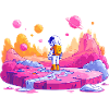 Neon Planet Astronaut