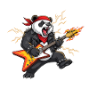 Panda Flame Guitar