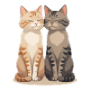 Two happy cat friends
