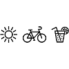 Sun Bicycle Drink – Minimal Line Art