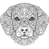 Dog mandala with detailed ornamentation