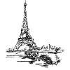 Paris Skyline: Sketchy Eiffel Tower