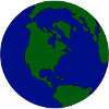 Minimal Globe: Earth in Blue-Green