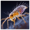 Transparent Flea – Golden Insects Macro Art