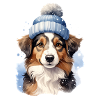 Ein Hund im Winter im Schnee
