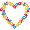 Heart Flowers Retro Look