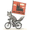 Cologne Fox on Bicycle