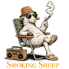 Chilling Sheep with Smoke and Boombox