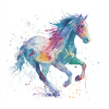 Regenbogengalopp-Aquarellpferd