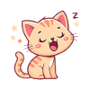 Sleeping Kitten and Pastel Stars