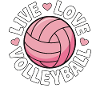 Live Love Volleyball - Pink Love Design
