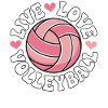 Live Love Volleyball - Pink Love Design