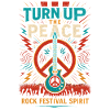 Rock festival peace guitar, peace motif