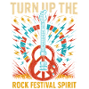 Rock festival spirit, peace guitar