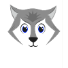 Niedliches Wolfsgesicht Kawaii Graues Holzwolf-Kostüm