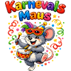 Karnevalsmaus Süßes Faschings-Motiv Geschenkidee