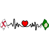Drapeau du North Yorkshire+ Angleterre avec battement de cœur