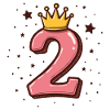 2e anniversaire Petite Princesse Couronne