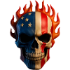 Flaming Flag Skull