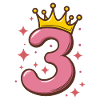 Third Birthday Crown Glitter