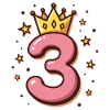 3e anniversaire Petite Princesse avec Couronne