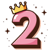 2e anniversaire Petite Princesse Couronne