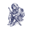 Wandering Guardian with Staff and Hood