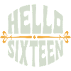 Hello Sixteen 16 Years Retro