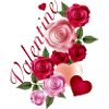 Rosengirlande mit Herzen im romantischer Stil