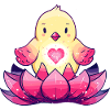 Hearts chicks on lotus