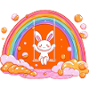 Cuddly Bunny Rainbow Swing
