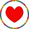 Queer LGBTQIA Herz im Regenbogenring
