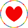LGBT Heart in Rainbow Ring
