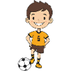 Kicker Junge im Orangen Trikot