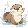 Loutre mignonne kawaii – Animal nature apaisant