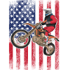 Dirt Biking USA Flag 