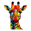 Giraffe Portrait Pop Art