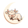 Moon cow in slumber