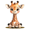Cute giraffe girlfriend in cartoon