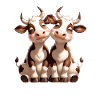 Cow Duo Cuddle Friendship