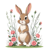 Hase im Rosengarten