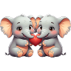 Elephant friends with a heart
