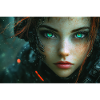 Cyber eyes in neon light