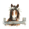 Poney couronné à fleurs