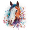 Aquarell Pferdeblüten-Porträt