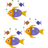 Purple fish with yellow fins