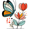 Butterfly flies to flowers