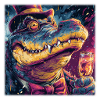 Gentleman Crocodile with Top Hat & Champus