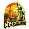 Retro NYC Skyline-Aufkleber