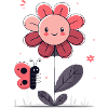Fleur avec papillon